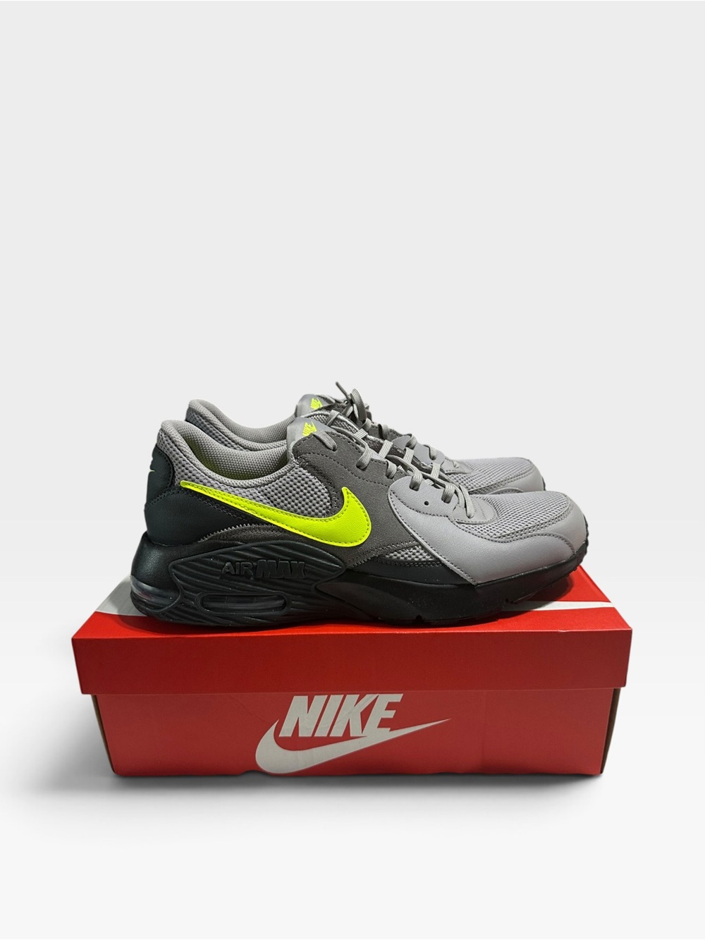 Nike Men's Grey with Volt Accents Air Max Running Shoes